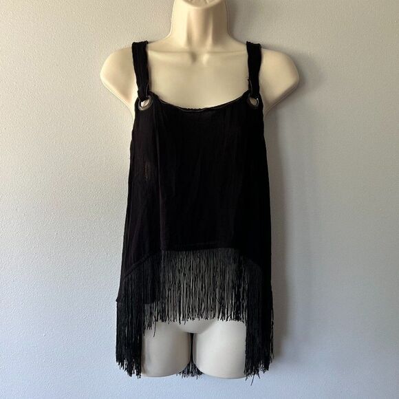 Free People Midnight Moves Fringe Top Size L - Picture 2 of 7